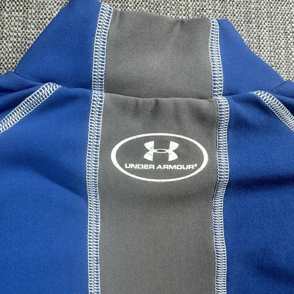 Under Armor Compression Shirt Mens L Large Blue Gray Long Sleeve Base Layer Mock